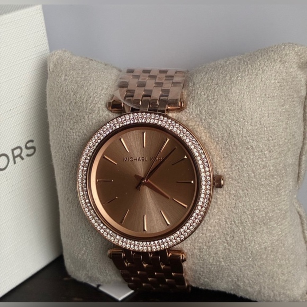 MICHAEL KORS Watch,Michael Kors Women's Watch in Rose Gold with Crystal Accents - Picture 1 of 12